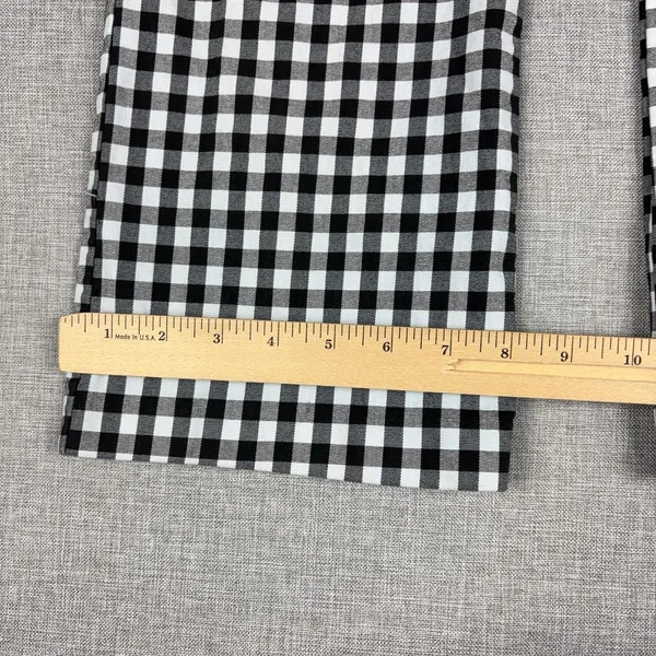 Free People Pants Womens Large Black White Gingham Twill Stretch Crop Kick Flare - Image 5