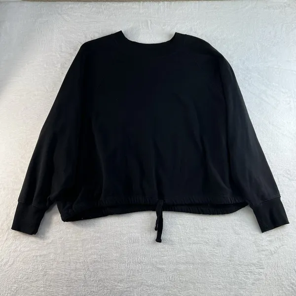 Old Navy Active XL Sweatshirt Loose‎ Dolman Sleeve Drawstring Hem Black Jack - Image 3