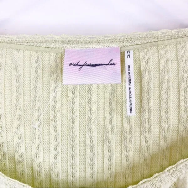 Urban Outfitters Out From Under Button Front Long Sleeve Top Women's M Green Y2K - Image 5