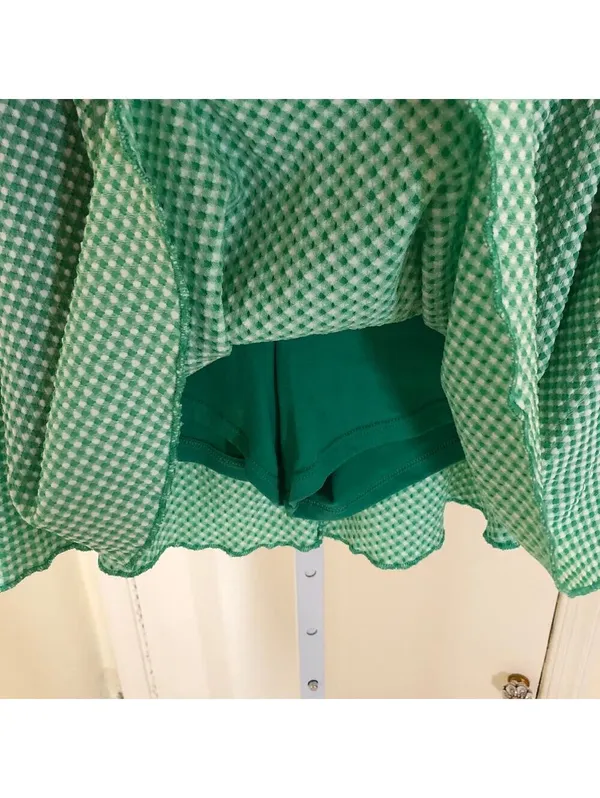 Wild Fable NWT Women's Mid-Rise Green Gingham Skort Size XS - Image 6