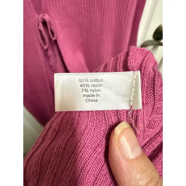 Lane Bryant 18/20 Pink Ribbed Double Tie Front Duster Cardigan NWT Berry NEW - Image 5
