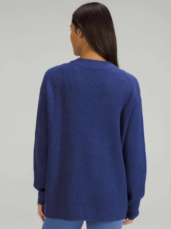 Lululemon Merino Wool-Blend Ribbed Crewneck Sweater Size 6 - Image 3