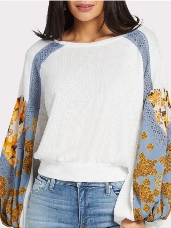 Free People Casual Clash top -Ivory Medium - Image 6