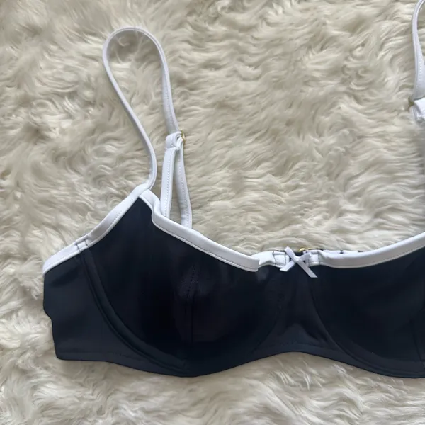 Pink By Frankies Bikinis Buttercup Bikini Top Swim Top Black White S - Image 5