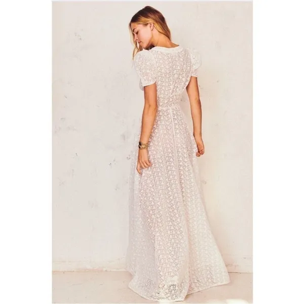 LoveShackFancy‎ Castella Gown Lace Embroidered Maxi Dress White Size 00 NWT - Image 11