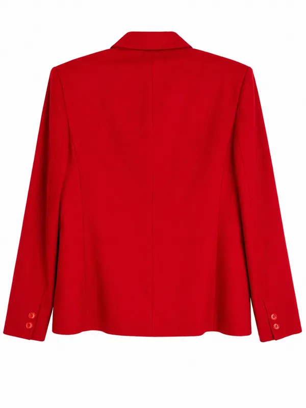 Donna Liara Red Wool Blazer Jacket Double Breasted Italy Size 11/12 Vintage - Image 3