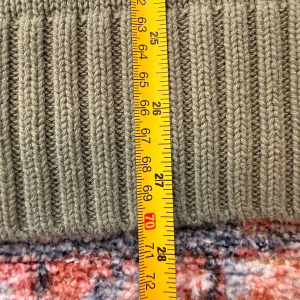 Aerie Olive Green Cream Striped Oversized Raglan Shaker Knit Sweater Size Medium - Image 7
