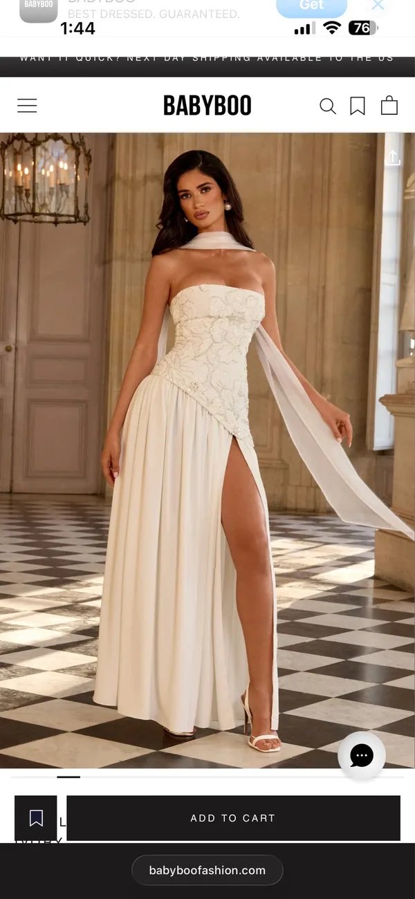 White Baby Boo Dress Strapless - Image 3