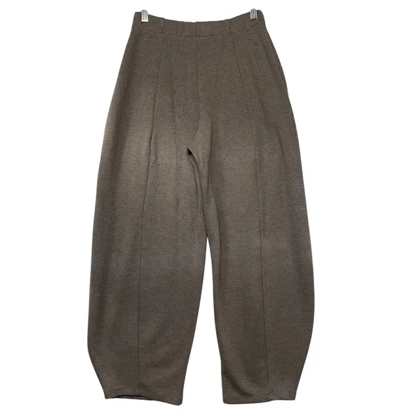 Zara Knit 2 Piece Set Top and Pants Taupe Brown‎ Seam Detail Medium - Image 12