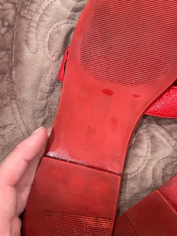 Bold Red Women's Slide Sandals with Cross-Strap Design - Image 3