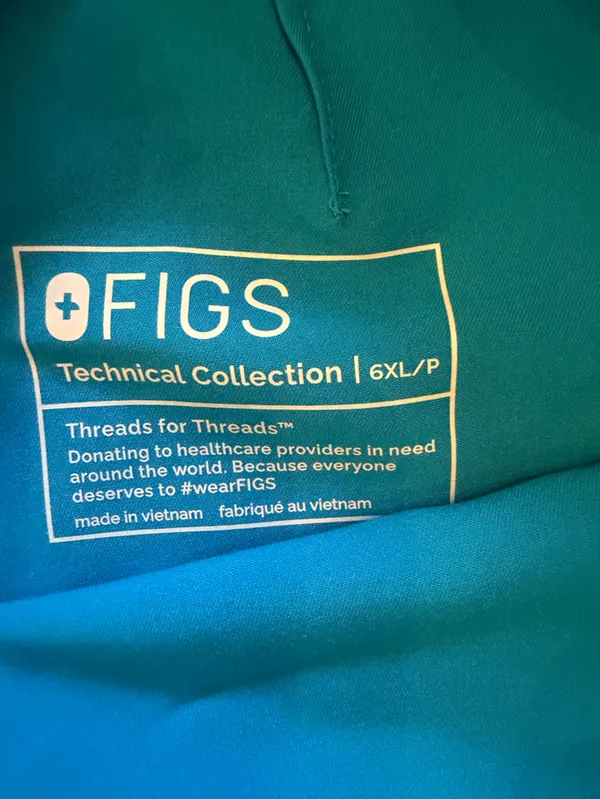 FIGS Yola Skinny Scrub Pants Blue with Silver Grey drawstring waistband Sz 6XLP - Image 7