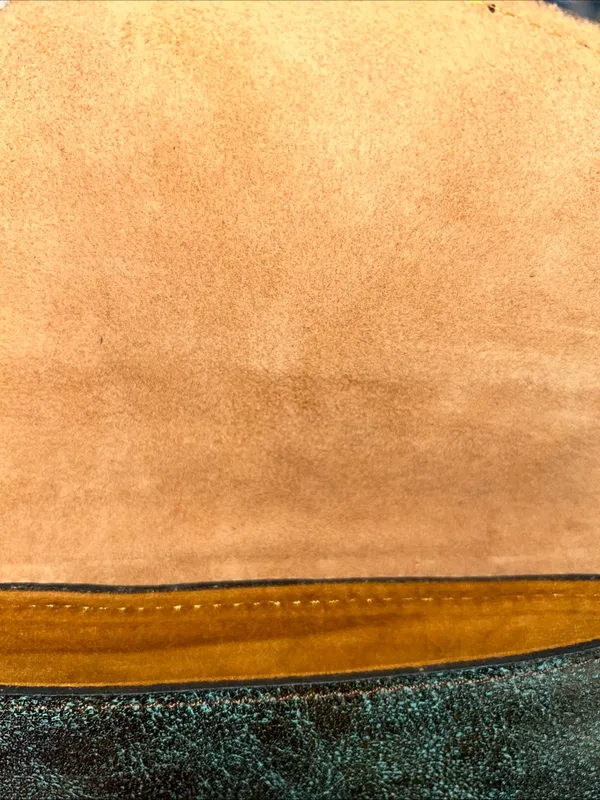 Patricia Nash Turquoise & Brown Tooled Leather Envelope Clutch - Image 9