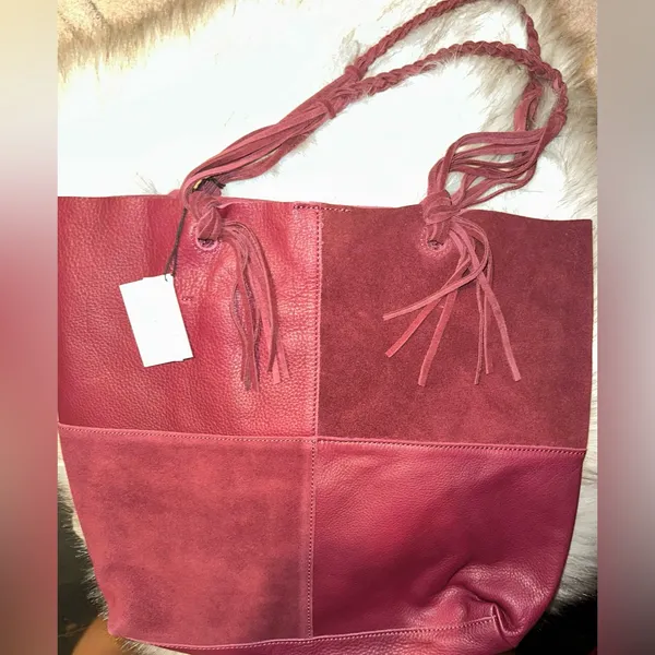 NWT Free People + Sundown Wilds Suede Nubuck Burgundy Bag - Image 7