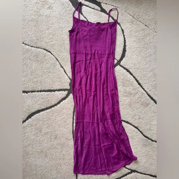 Anthropologie Satin Midi Cowl Neck Dress - Image 8