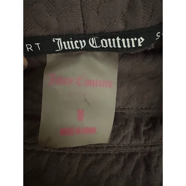 Juicy‎ Couture Sport Jacquard Textured Crop Pullover M Plum Purple Funnel Neck - Image 5