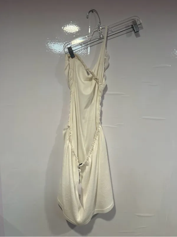 Elegant SNDY’s White Ruched Slip Beachy open back‎ Dress NWT - Image 5