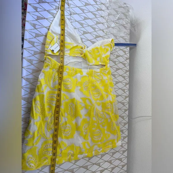 Maeve by Anthropologie NWT Yellow Embroidered Lace Mini Dress Size 6 - Image 15