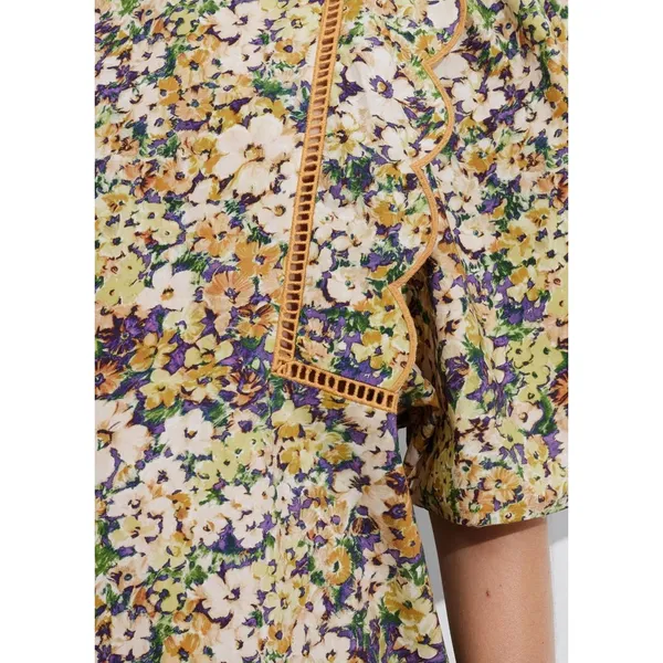 NWT‎ & Other Stories Scalloped Mini Dress Sz XS Floral Cottage Romantic Feminine - Image 13