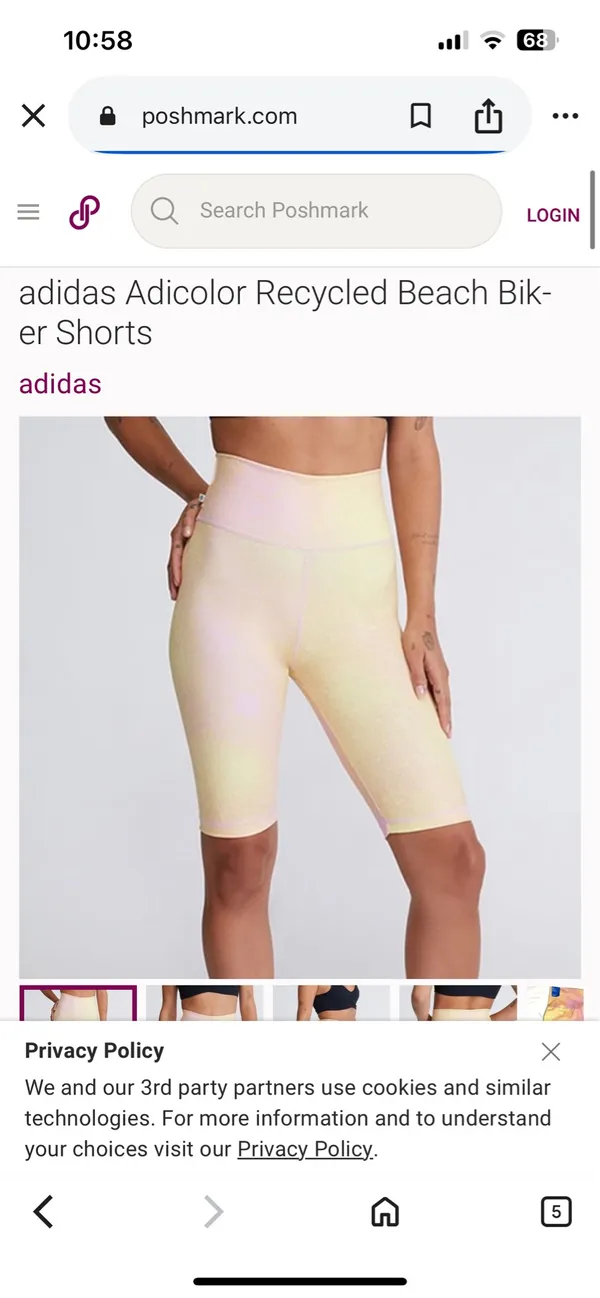 ADIDAS Women Bike Leggings Shorts Small Splash Sports Athletic Slim Activewear - Image 4