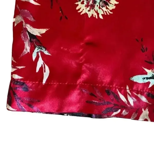 Gilligan & O'Malley Red Women's Satin Floral Lightweight Pajama Pants SZ M #1944 - Image 5