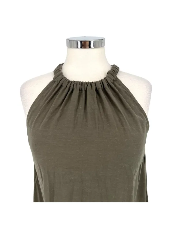 Anthem The Bianca Boho Top Linen Halter Style Tie Back Sage Green Size XS NWT - Image 2