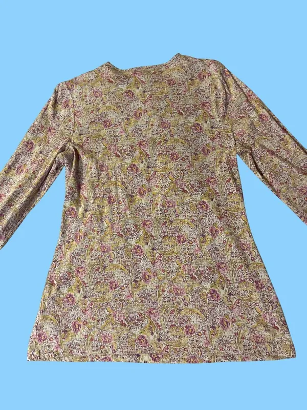 Lauren Ralph Lauren Womens M Paisley Floral Ruffle Blouse 100% Cotton Used - Image 4