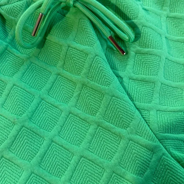 Mary Square Claire Textured Shorts Women S Green Athleisure‎ Preppy Loungewear - Image 4