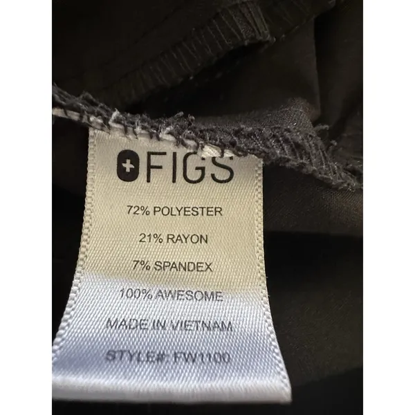 FIGS Casma Pocket Scrub Top Black Large V-Neck Technical Collection Women's Sm - Image 7