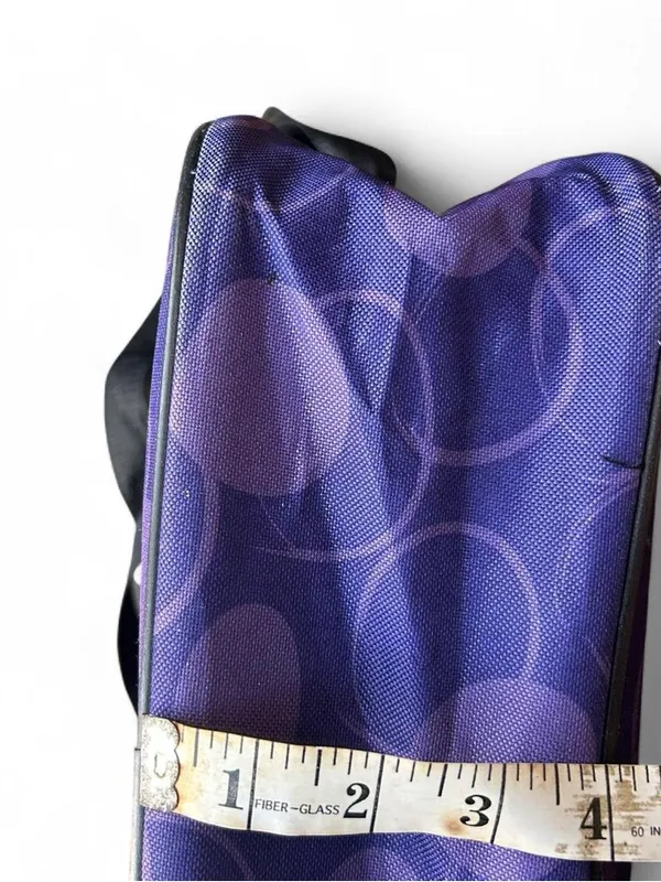Purple polka dot carry on luggage bag with small accessory bag - Image 5