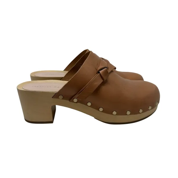 Loeffler Randall‎ Roberta Low-Heel Clogs Cognac Leather Brown Tan Size 5.5 - Image 7