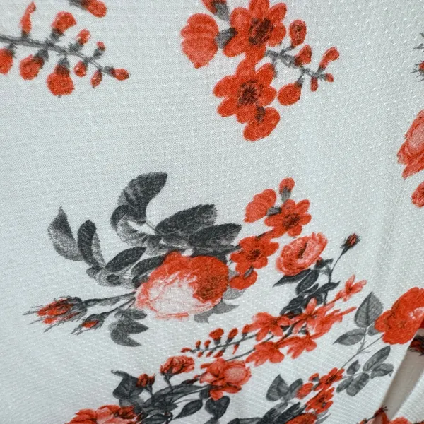 Blackbird White Coral Floral‎ Short Sleeve Lightweight Lined Mini Dress Size S - Image 3