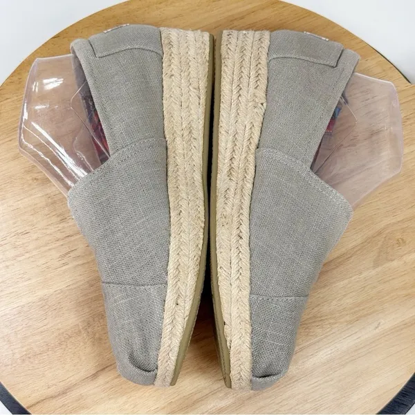 Bobs‎ by Skechers Highlights High Jinx Canvas Wedge Espadrille Shoes Tan 9 - Image 6