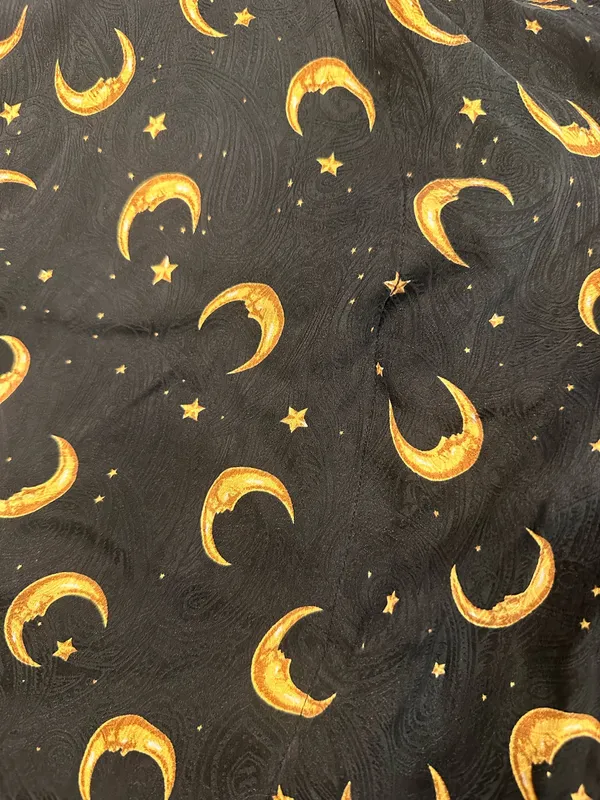 100% silk star and moon robe Black - Image 5