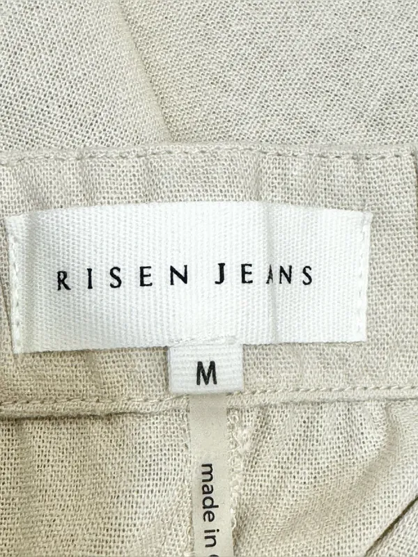 Risen Jeans Linen Blend Wide-Leg Pleated Trouser Pants Size Medium - Image 12