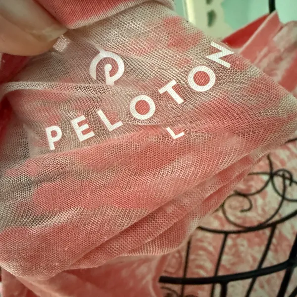 Peloton Pink and White tank top see through large‎ - Image 5