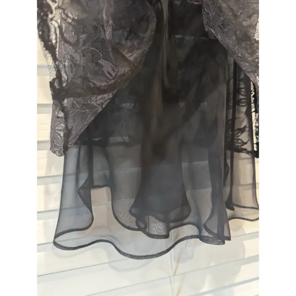 Vintage Victoria's Secret Gold‎ Label Sheer Black Lace Teddy Small Dark Romantic - Image 3