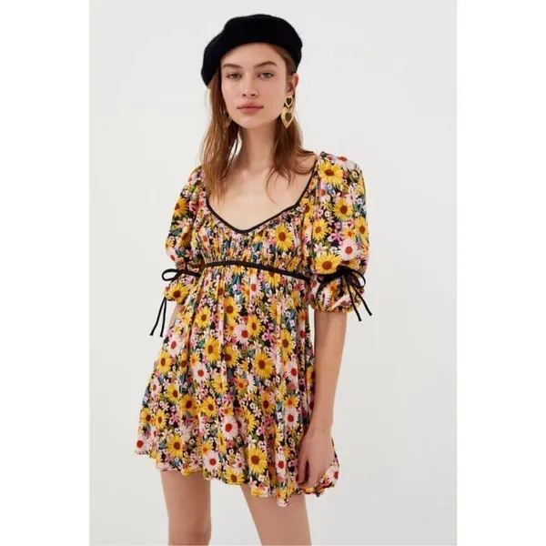 New For Love & Lemons Sylvia Puff Sleeve Mini Dress Size S - Image 4