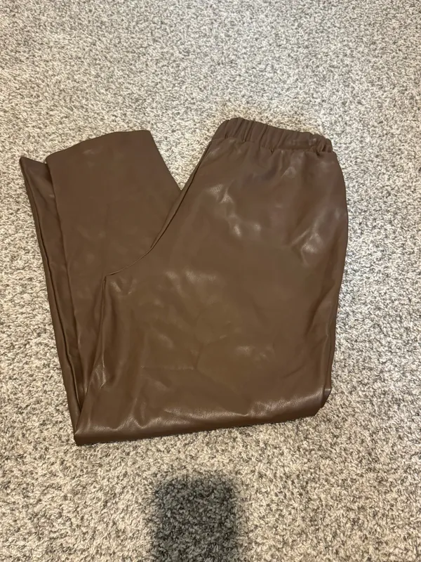 Amazon Faux Leather Pants brown - Image 2