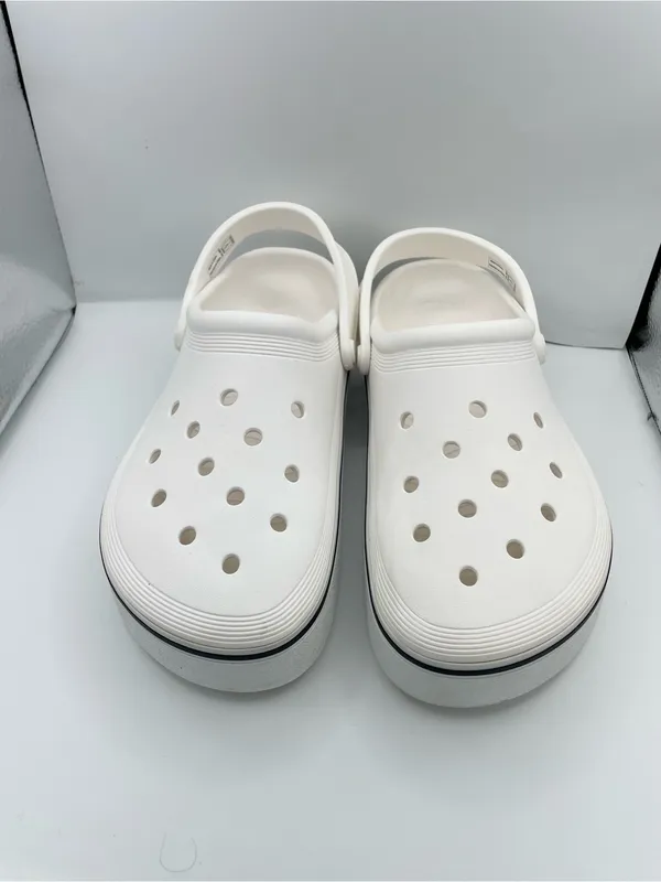 Crocs unisex off court platform white clogs sandals W12/M10 - Image 3