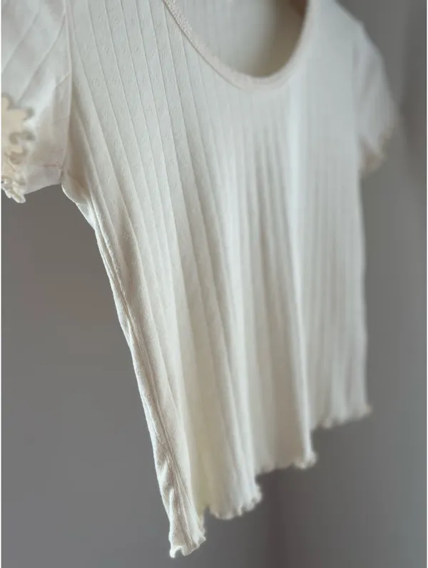 Ribbed Ruffle Short Sleeve Brandy Melville  - Image 2