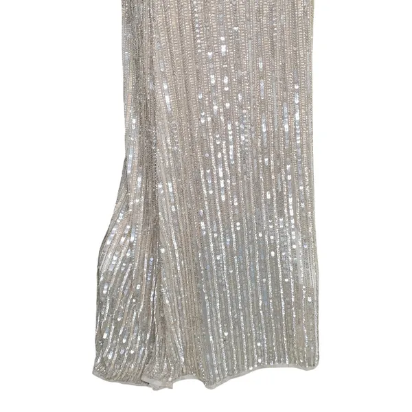 Mac Duggal Rose Gold Sequin Beaded Illusion Trumpet Gown Size 8 NWT FLAWED - Image 11