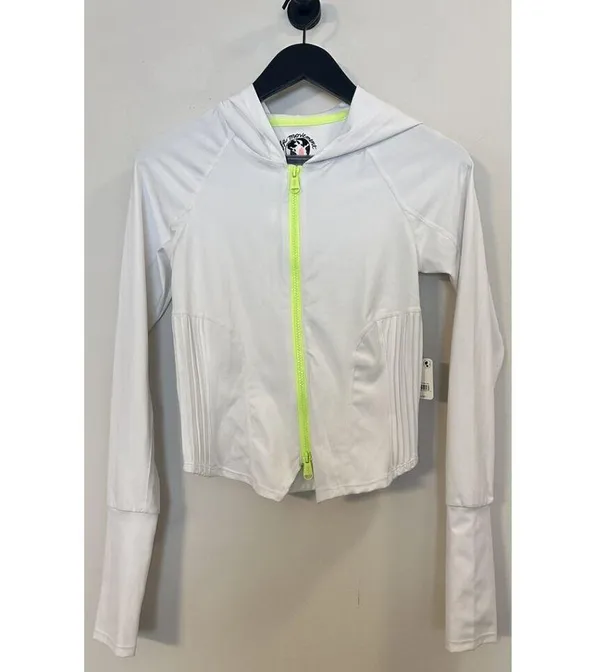 FREE PEOPLE Movement Playin For Keeps Zip Jacket in White Combo Size X-Small NWT - Image 2