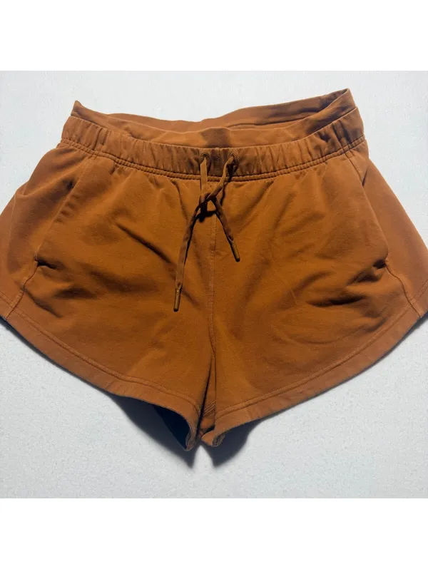 Lululemon Rust Orange Cotton Blend Athletic Shorts Size 8 - Image 5