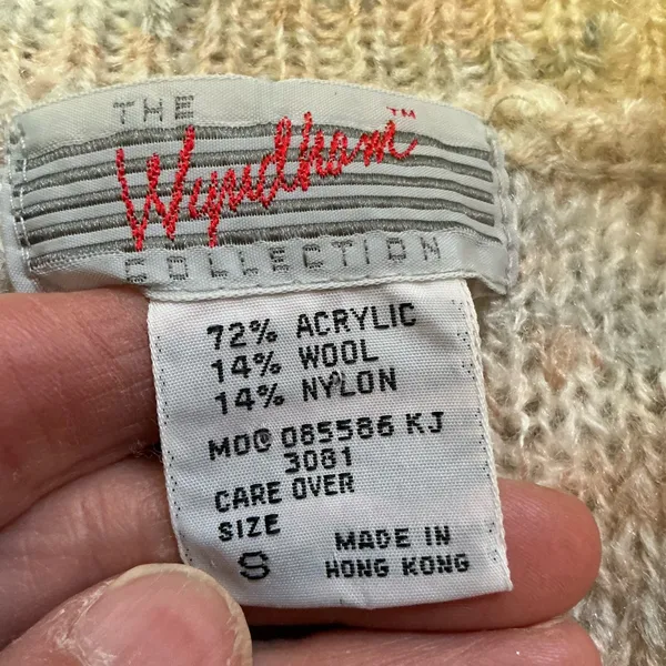 Vintage 80s Knit Sweater Vest Neutral Speckled V-Neck Sleeveless Boho Layering - Image 3