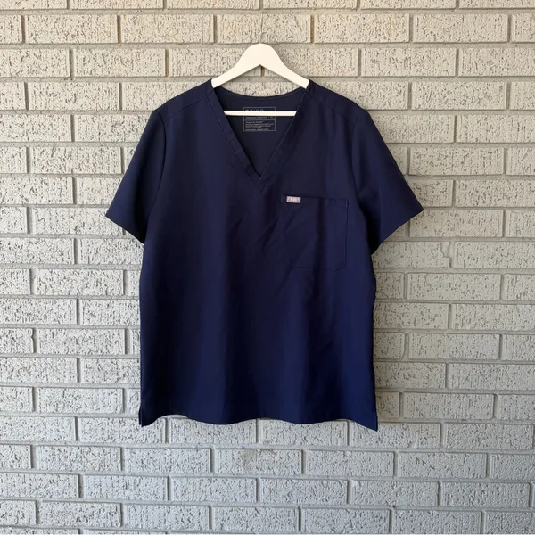 Figs Catarina One Pocket Scrub Top Navy Blue Size XL - Image 3