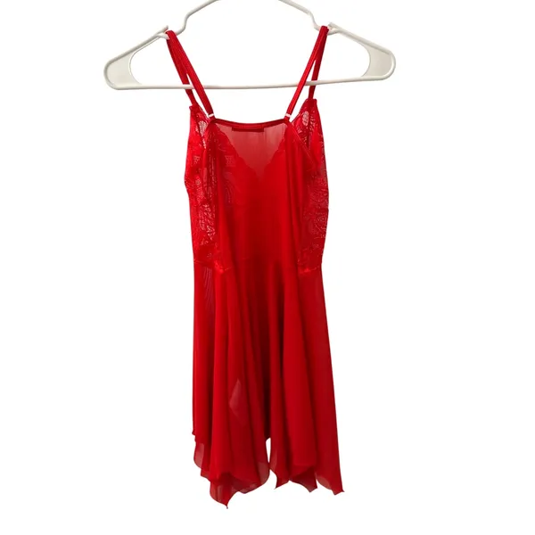 AvidLove Lingerie Red Lace Split Front Teddie Size Women's XS - Image 3