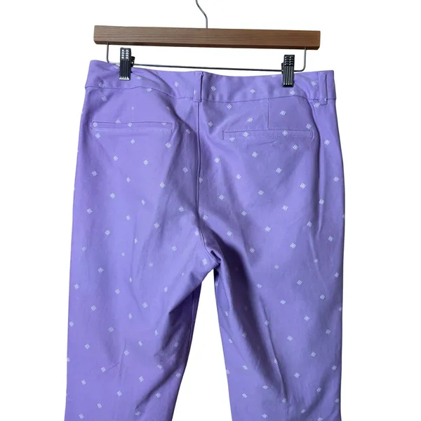 Old Navy Pixie Scallop Pants 10‎ Purple Floral Embroidered Preppy Cottagecore - Image 4