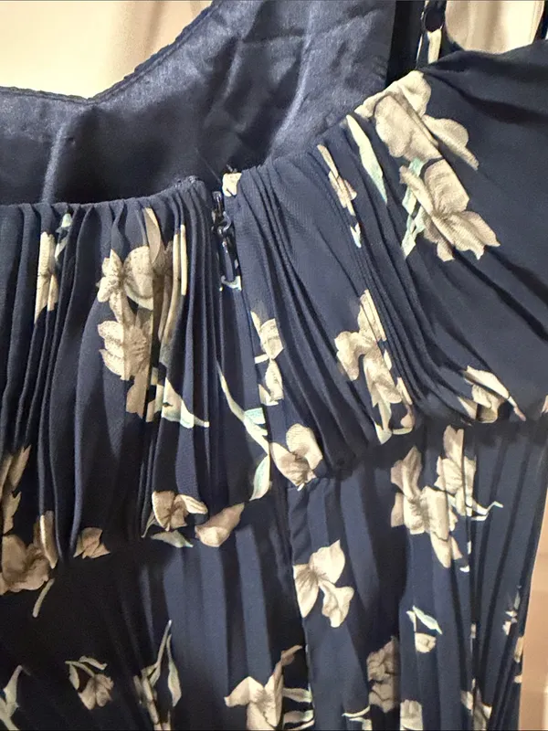 Lulu's Memorable Night Navy Blue Floral Print Maxi Dress medium‎ NWT - Image 9