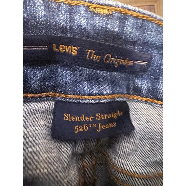 Levis 526 Slender Straight Jeans‎ Womens 16 Blue Medium Wash Denim Stretch Pants - Image 3