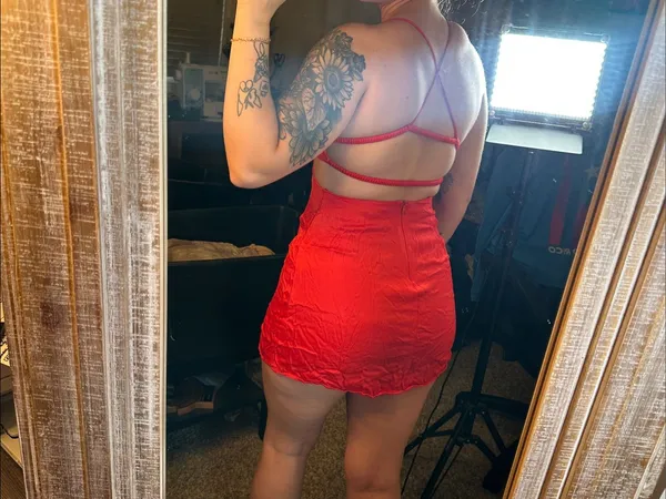 Zara Red Satin Cutout‎ Mini Dress - Image 2